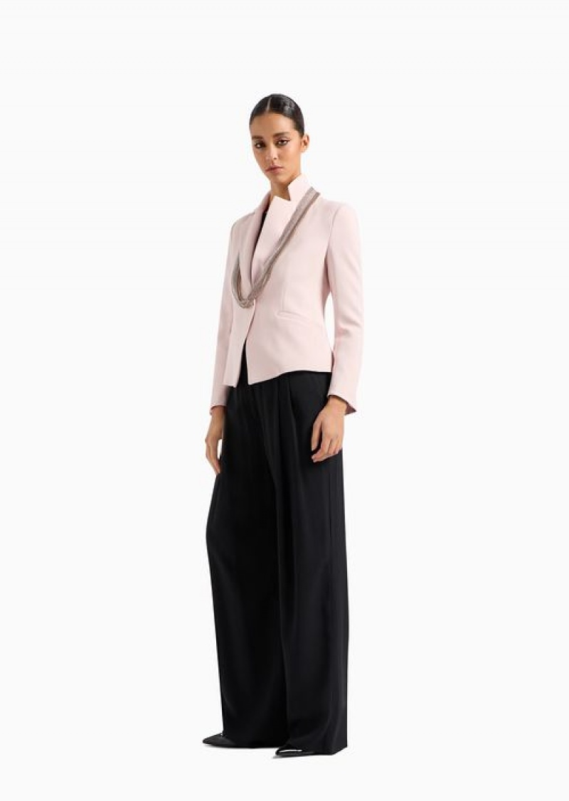 Rosa Chairo Emporio Armani Cady CrêPe Jacket With Lapels | EA-SN56459