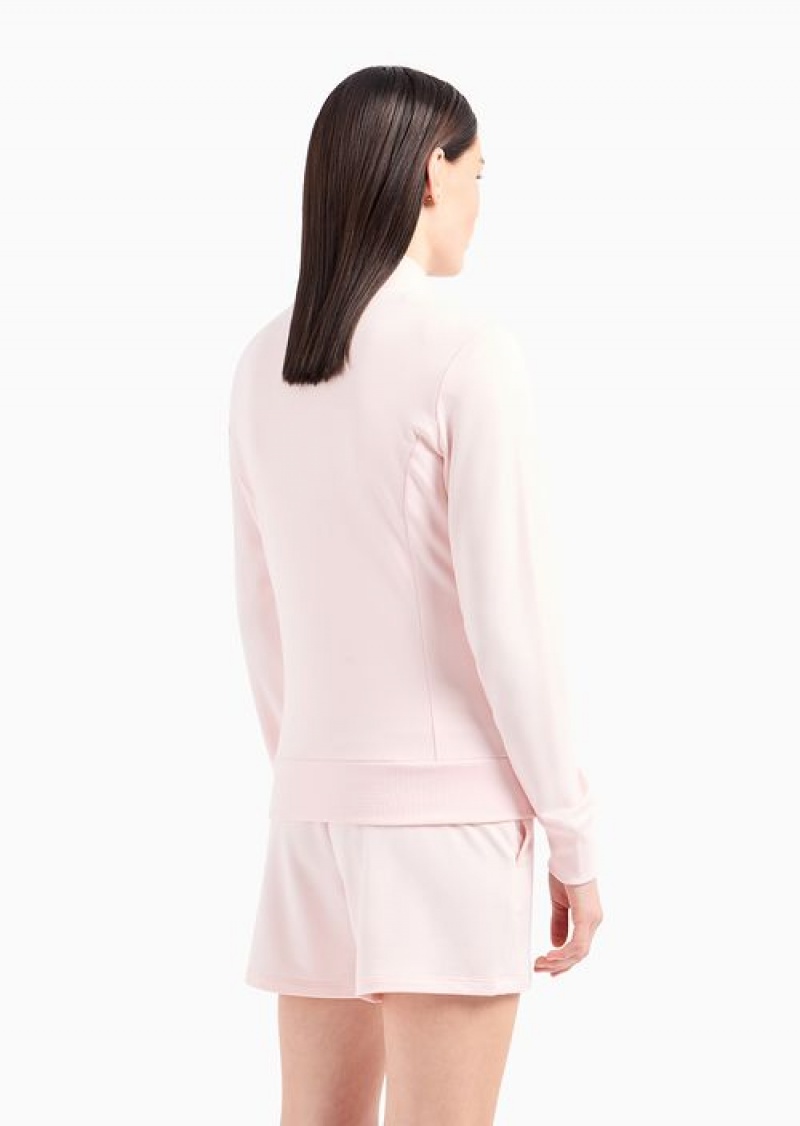 Rosa Chairo Emporio Armani Evolution Zipped Sweatshirt | EA7-SN59580