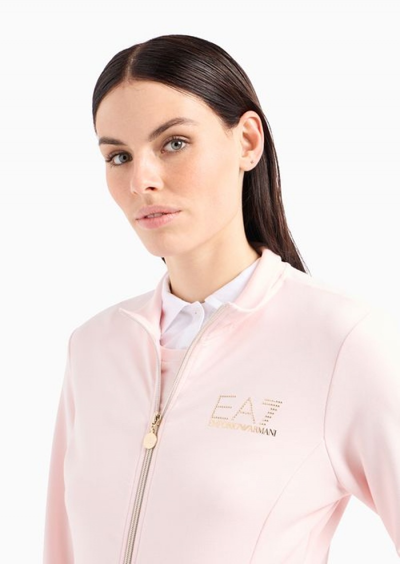 Rosa Chairo Emporio Armani Evolution Zipped Sweatshirt | EA7-SN59580