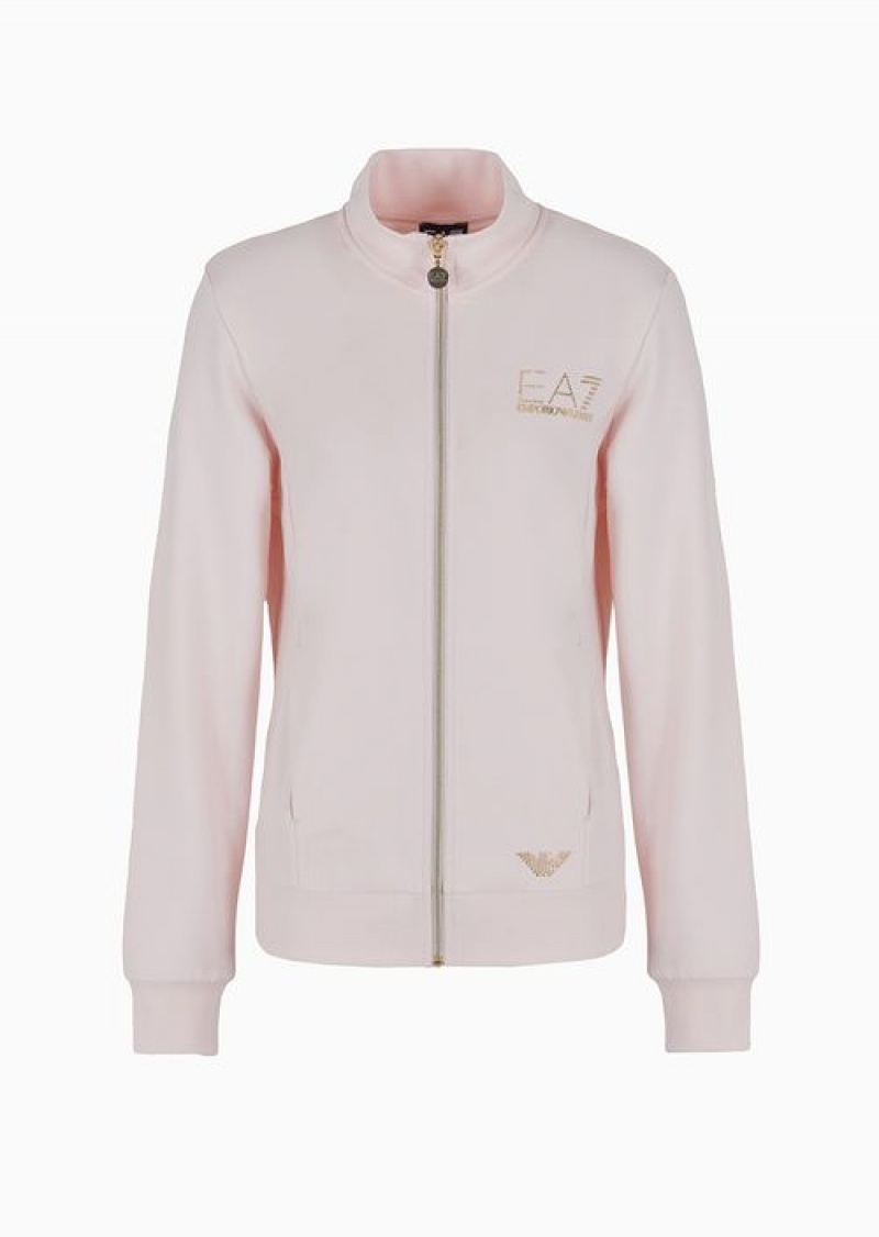 Rosa Chairo Emporio Armani Evolution Zipped Sweatshirt | EA7-SN59580