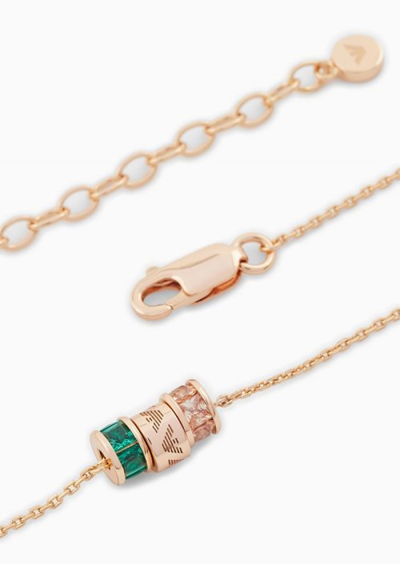 Rose Gold Emporio Armani Rose Gold-tone Sterling Silver Components Necklace | EA-SN57531