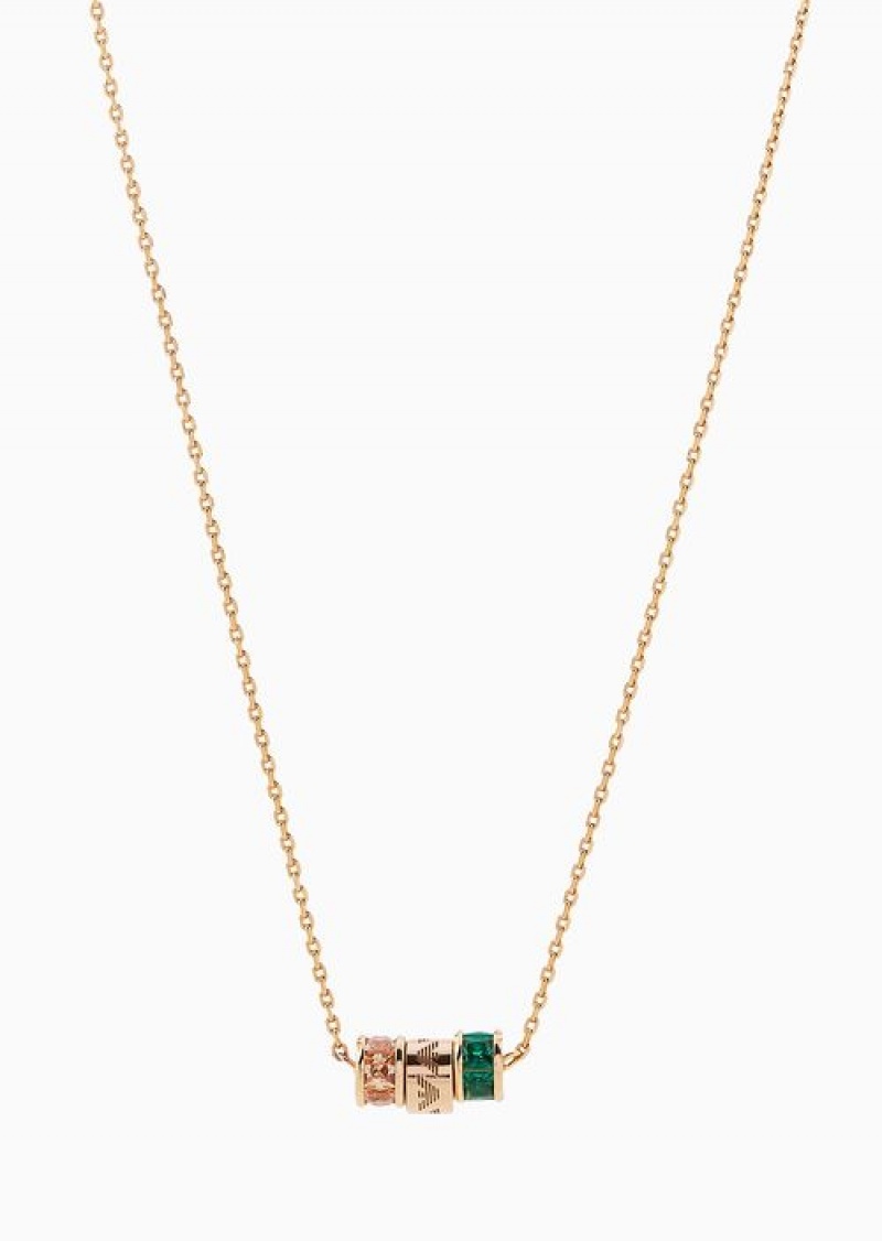 Rose Gold Emporio Armani Rose Gold-tone Sterling Silver Components Necklace | EA-SN57531