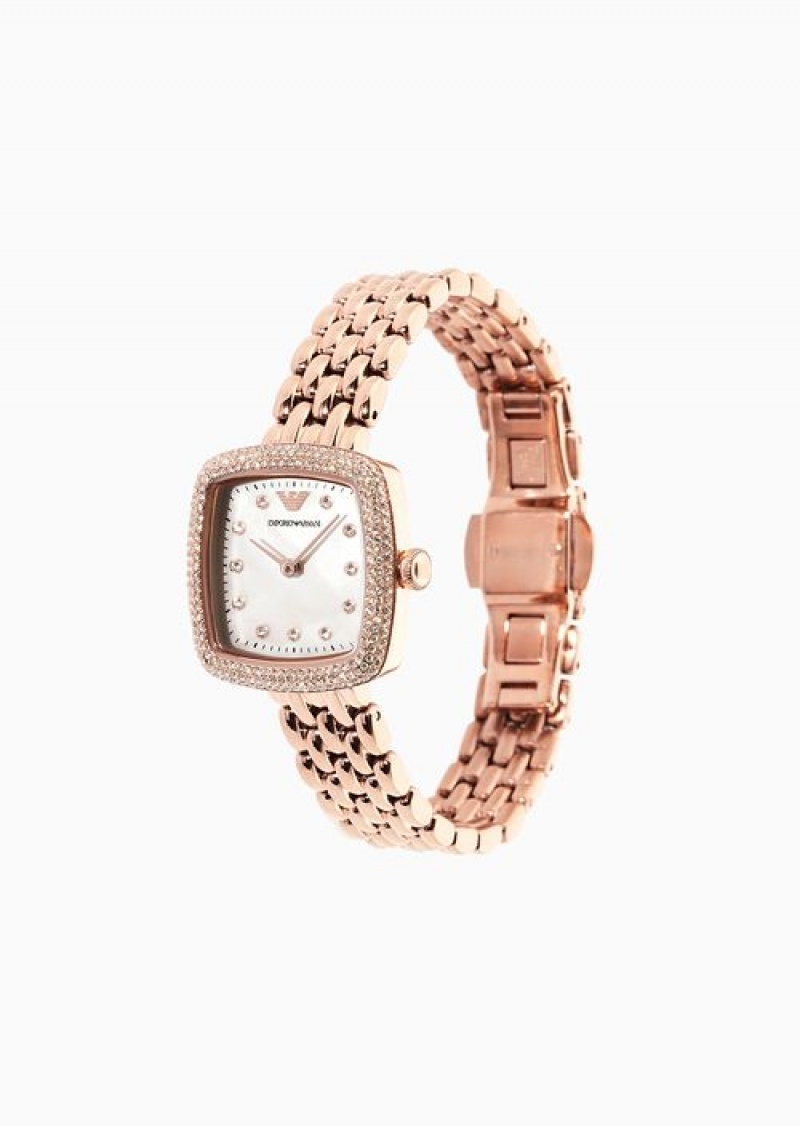 Rose Gold Emporio Armani Two-hand Rose Gold Stainless Steel Watch | EA-SN57660