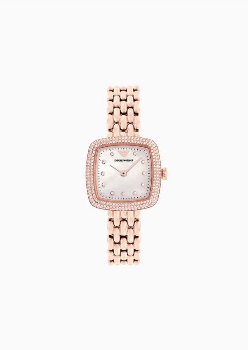 Rose Gold Emporio Armani Two-hand Rose Gold Stainless Steel Watch | EA-SN57660