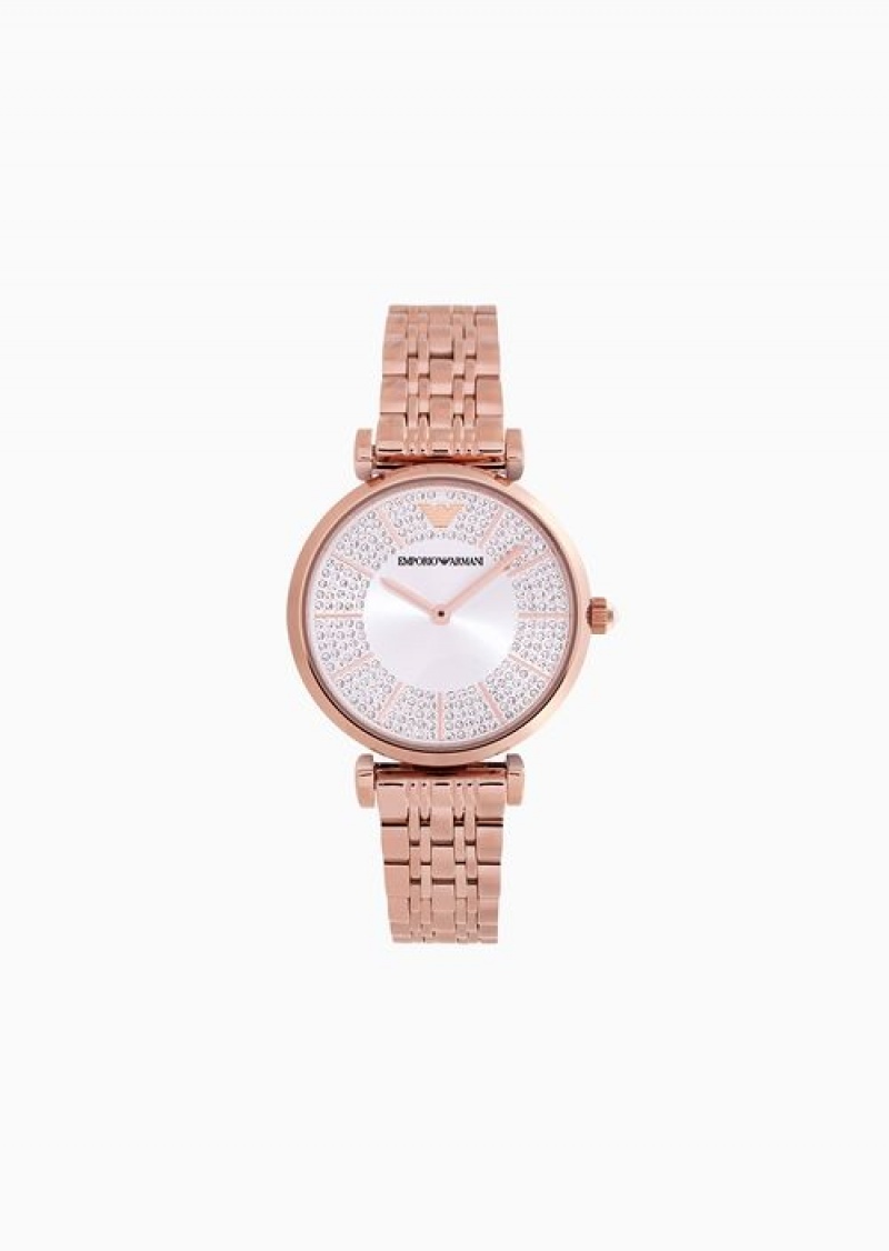 Rose Gold Emporio Armani Two-hand Rose Gold-tone Stainless Steel Watch | EA-SN57663