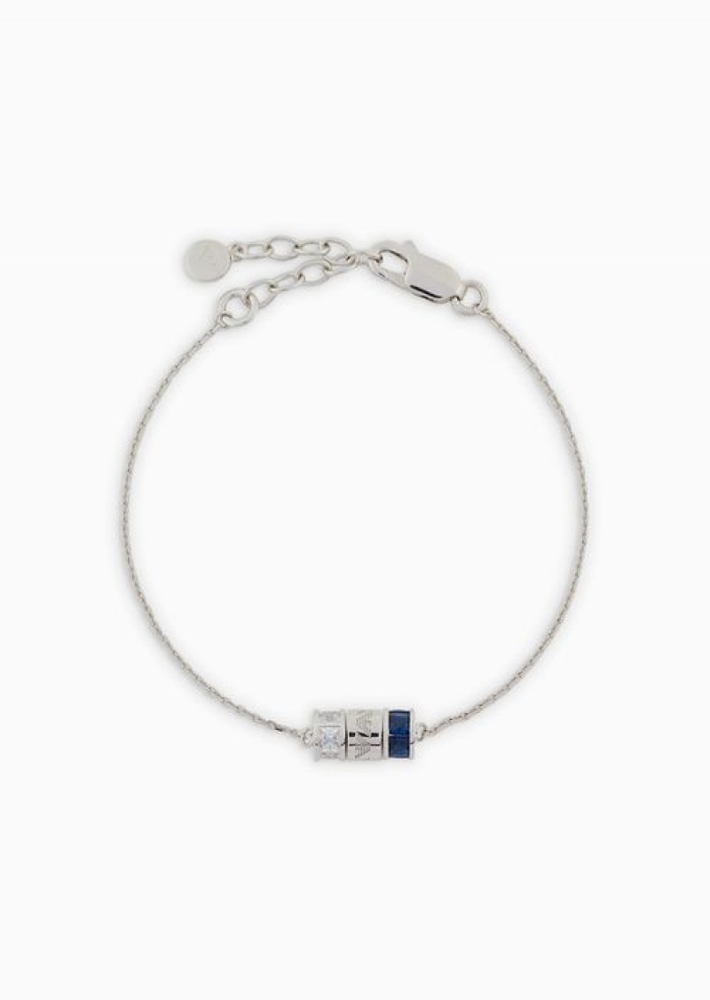 Silver Emporio Armani Sterling Silver Components Bracelet | EA-SN57537