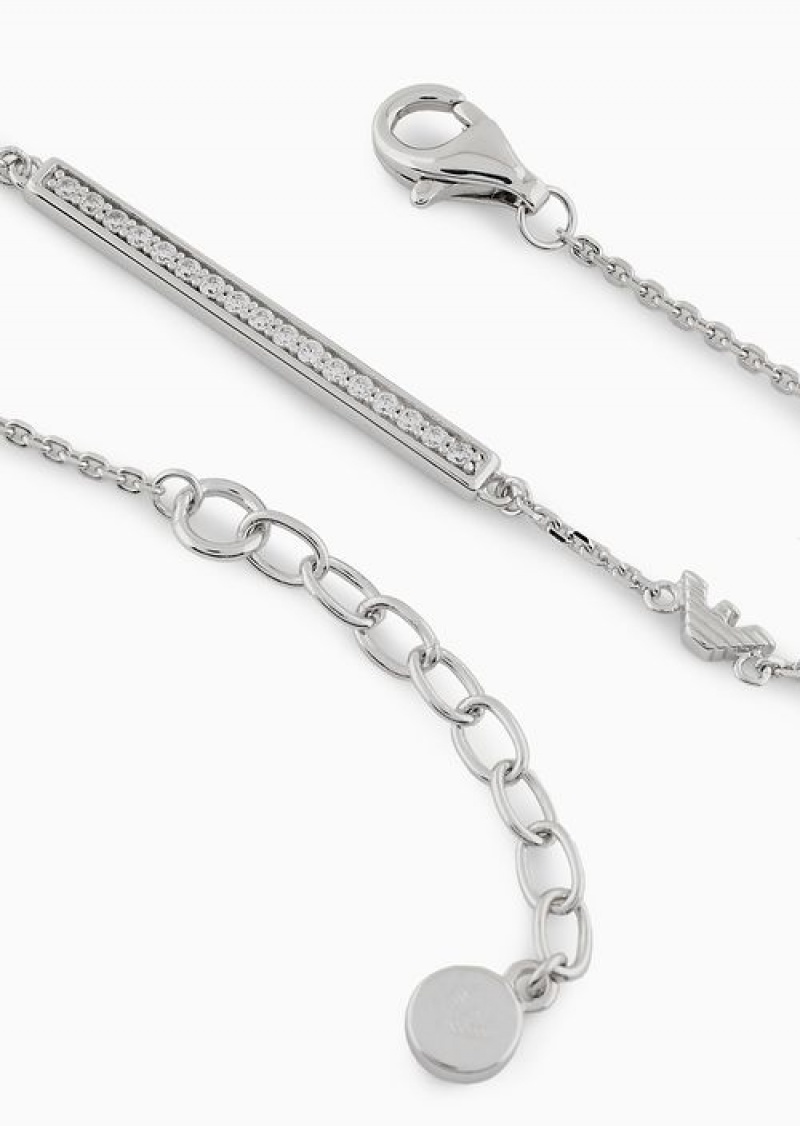 Silver Emporio Armani Sterling Silver Id Bracelet | EA-SN57547