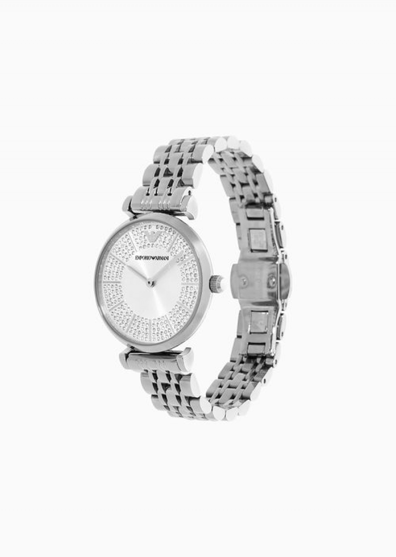 Silver Emporio Armani Two-hand Stainless Steel Watch | EA-SN57664