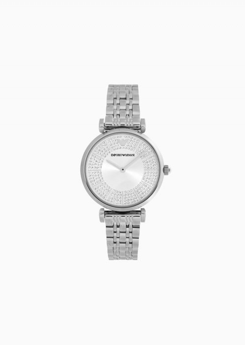 Silver Emporio Armani Two-hand Stainless Steel Watch | EA-SN57664