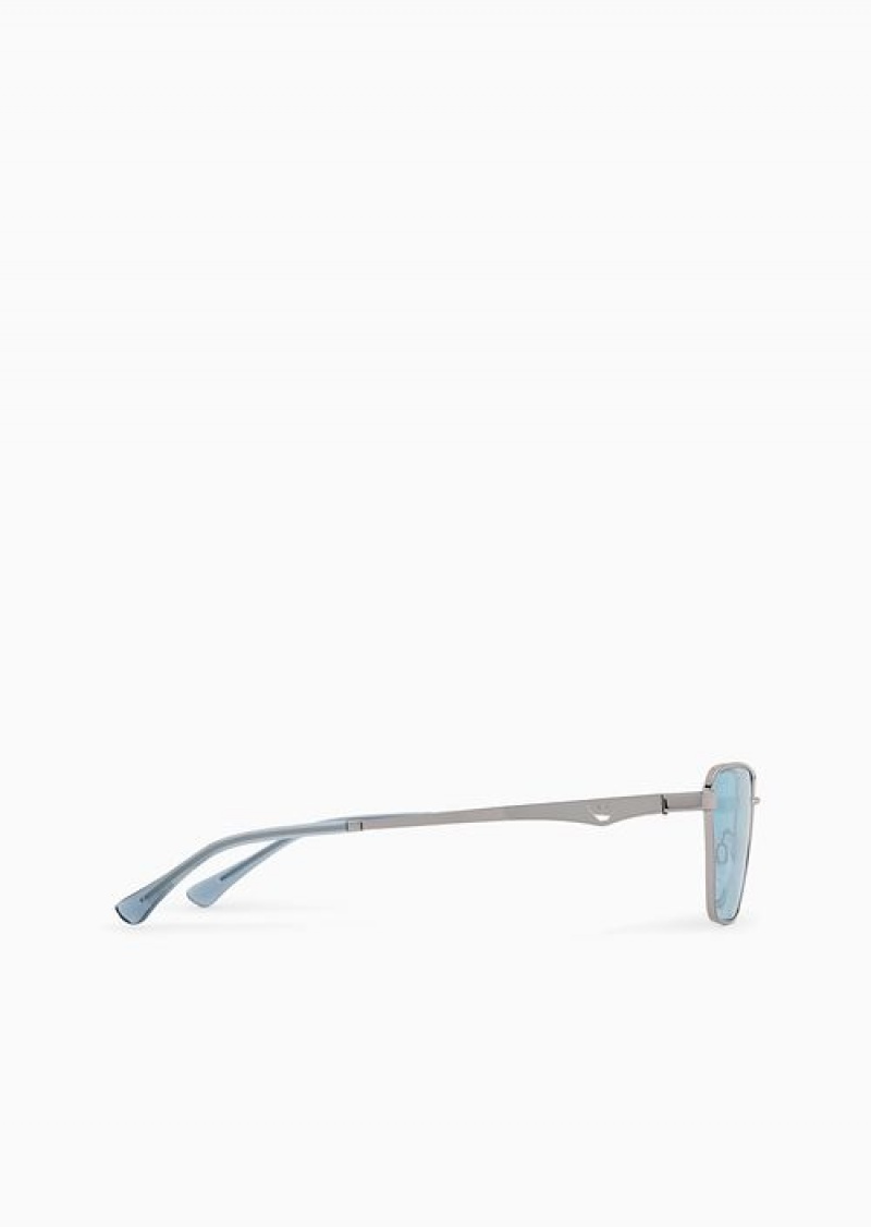 Silver Emporio Armani Women’s Pillow Glasses | EA-SN57741