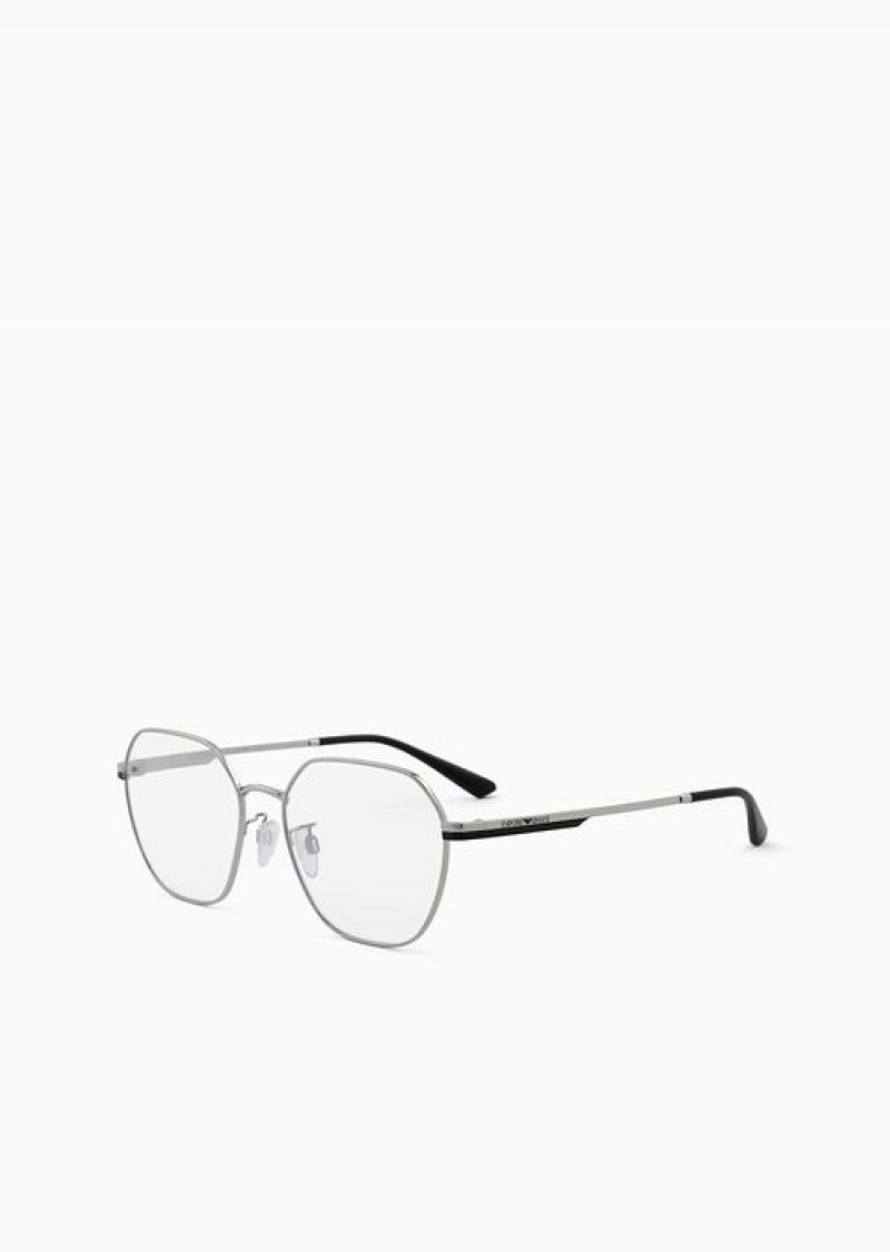 Silver Emporio Armani Women’s Round Glasses | EA-SN57705