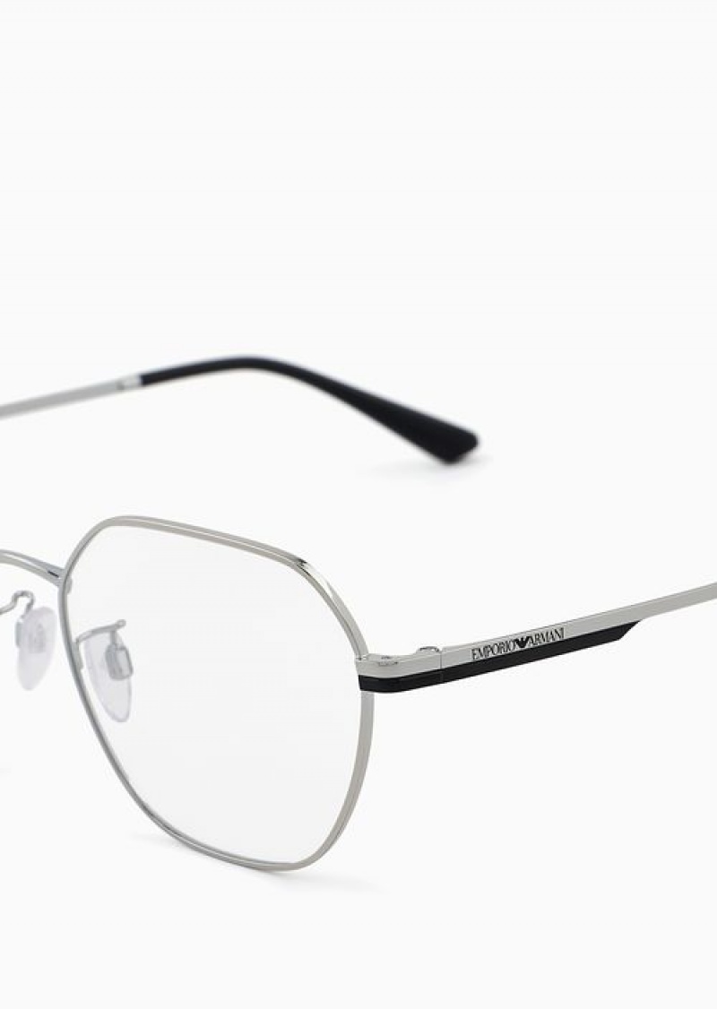 Silver Emporio Armani Women’s Round Glasses | EA-SN57705