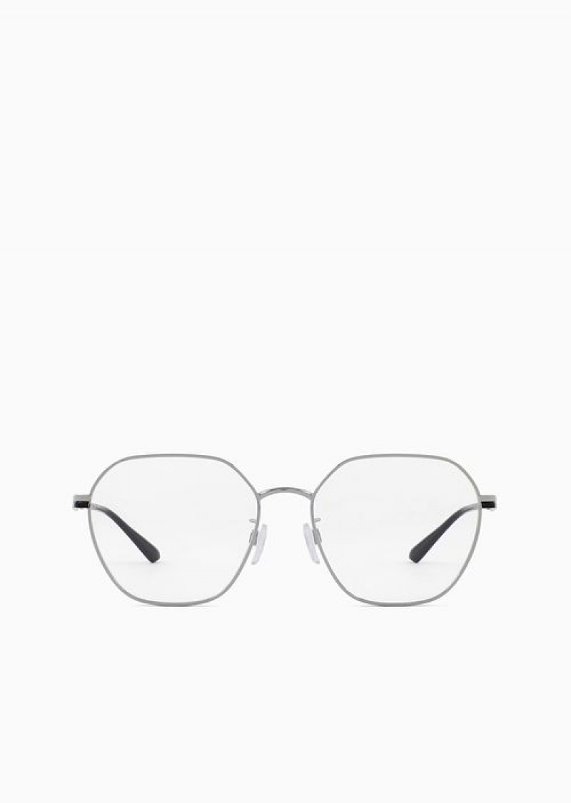 Silver Emporio Armani Women’s Round Glasses | EA-SN57705