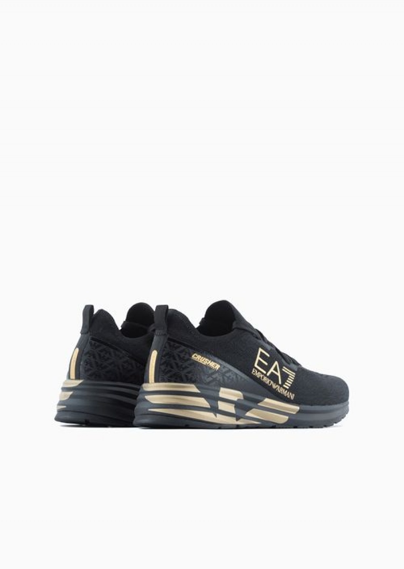 Two-tone Emporio Armani Crusher Distance Knit Sneakers | EA7-SN59758