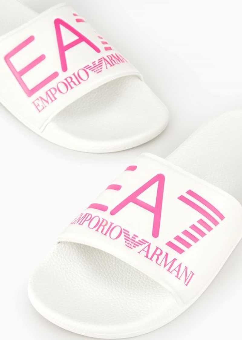 Two-tone Emporio Armani Sliders With Oversized Logo | EA7-SN59865