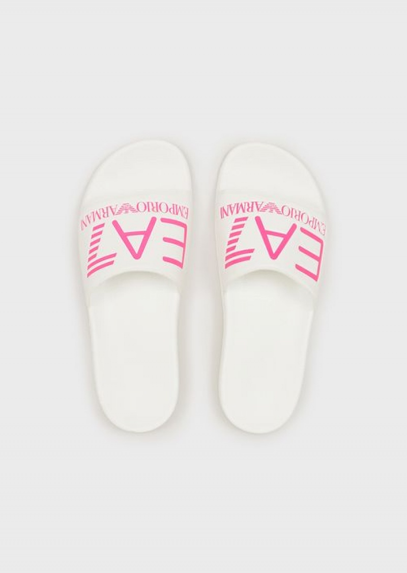 Two-tone Emporio Armani Sliders With Oversized Logo | EA7-SN59865