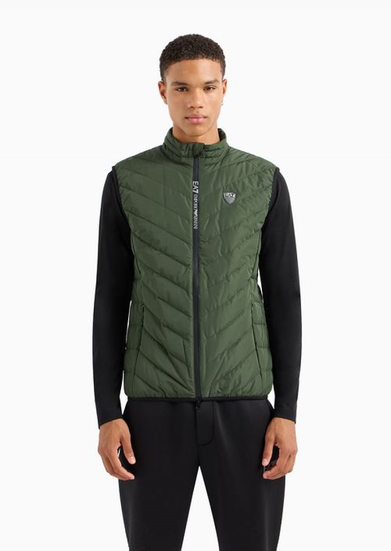 Verde Scuro 1 Emporio Armani Premium Shield Packable Gilet | EA7-SN59797