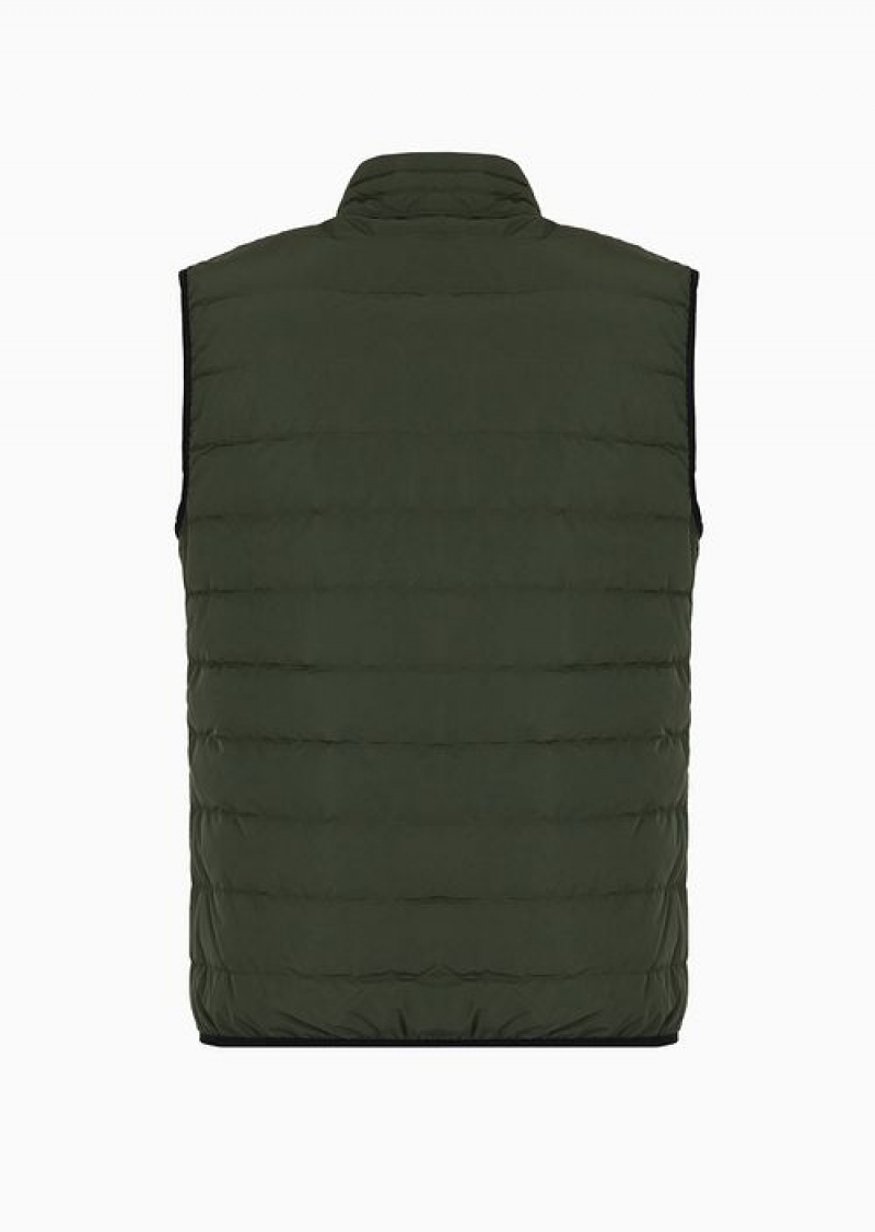 Verde Scuro 1 Emporio Armani Premium Shield Packable Gilet | EA7-SN59797