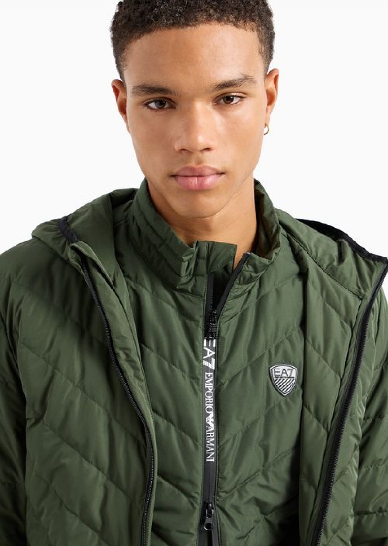 Verde Scuro 1 Emporio Armani Premium Shield Packable Gilet | EA7-SN59797