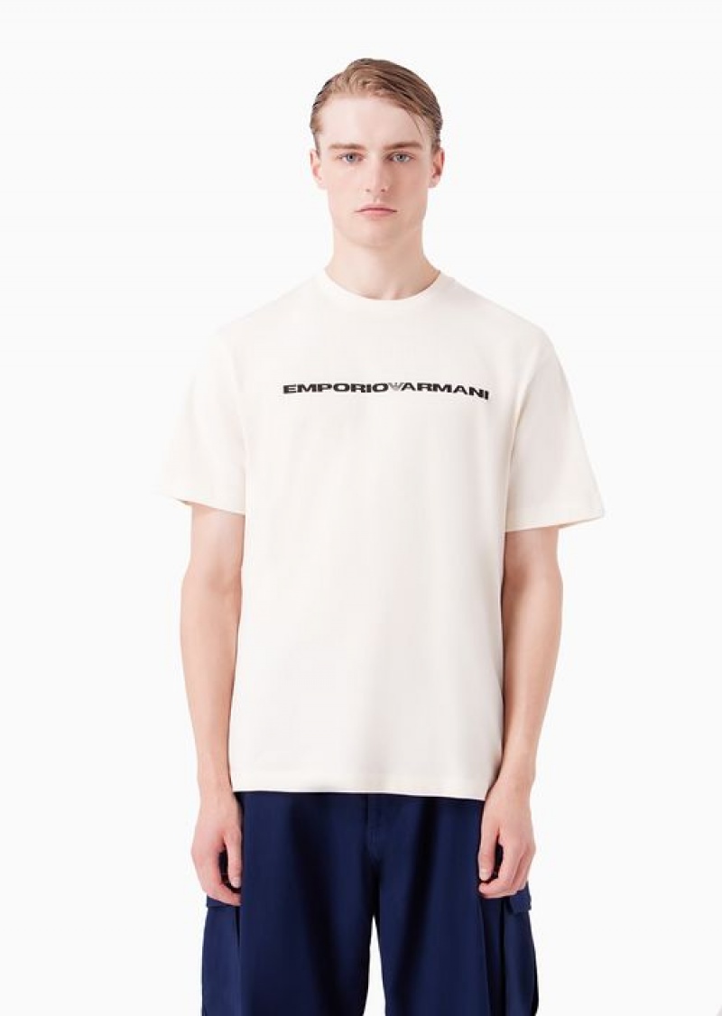 White Emporio Armani Asv Capsule American Organic Jersey T-shirt | EA-SN58743