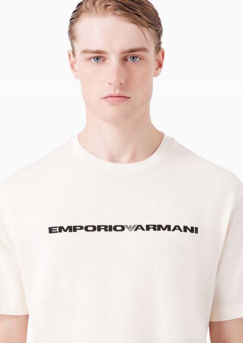 White Emporio Armani Asv Capsule American Organic Jersey T-shirt | EA-SN58743