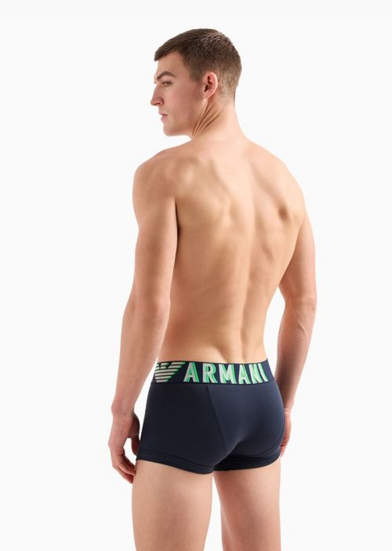 White Emporio Armani Asv Megalogo Organic-cotton Boxer Briefs | EA-SN58786