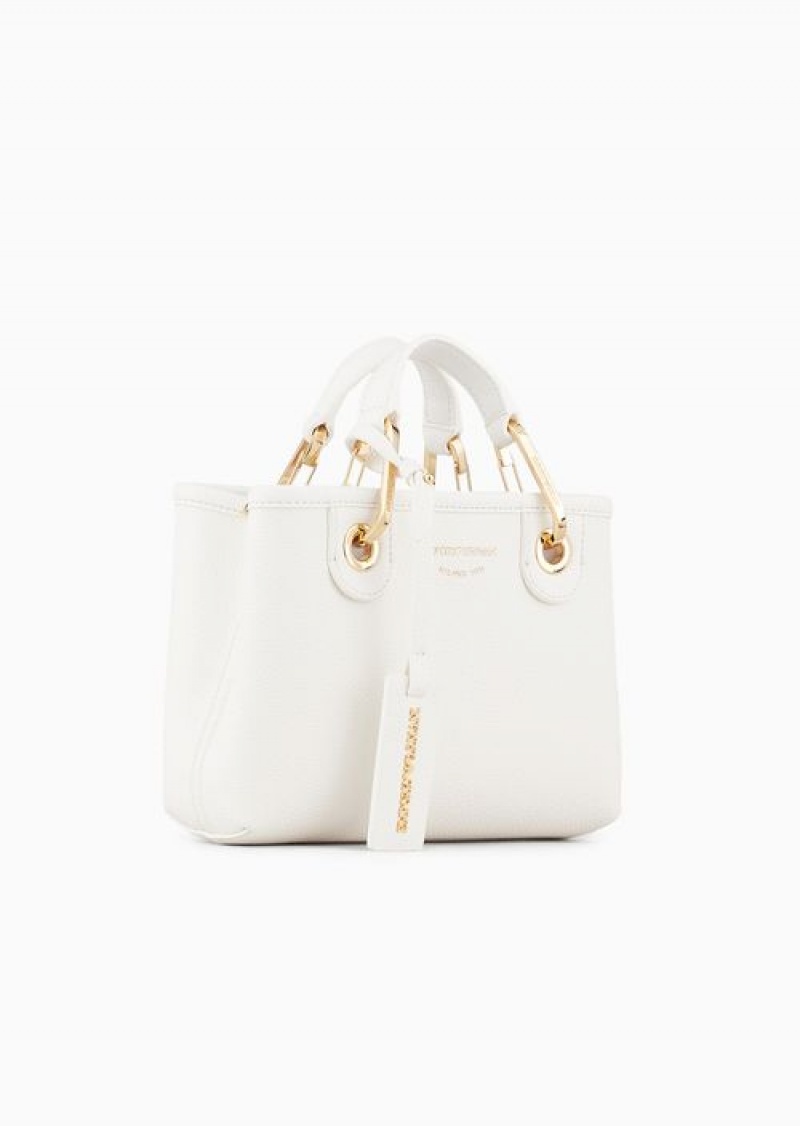 White Emporio Armani Deer-print Myea Mini Bag | EA-SN57288