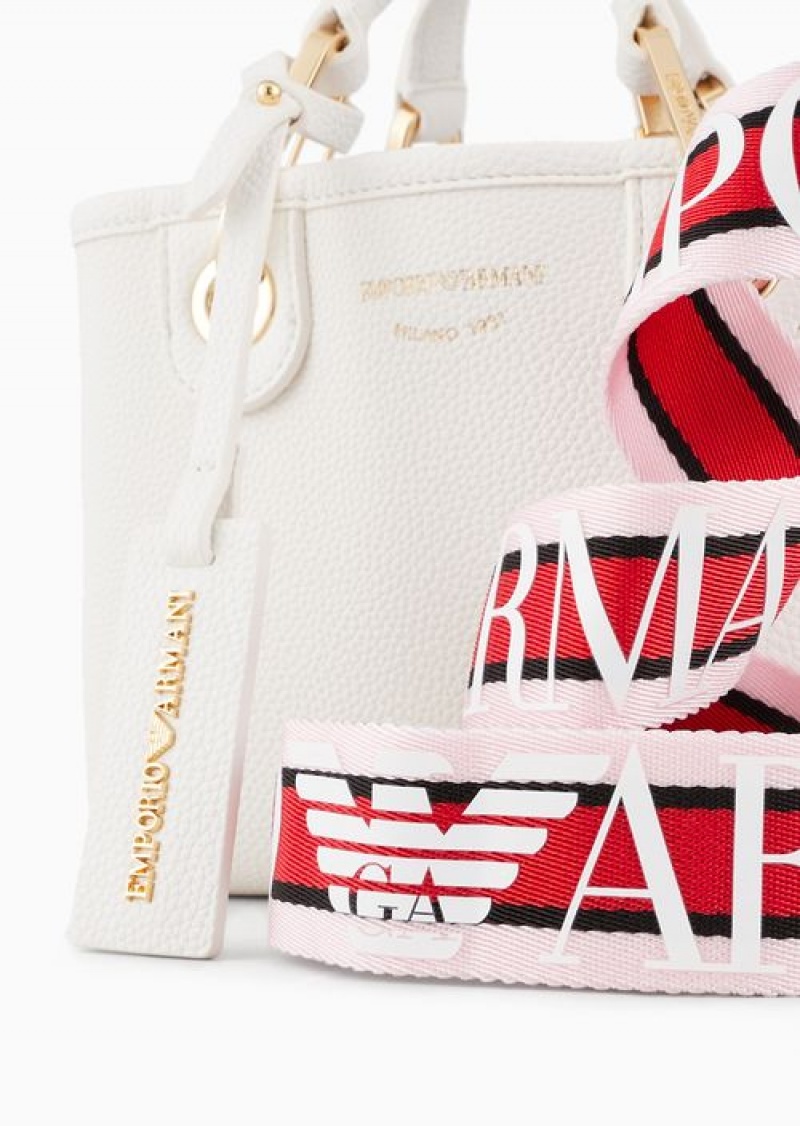 White Emporio Armani Deer-print Myea Mini Bag | EA-SN57288