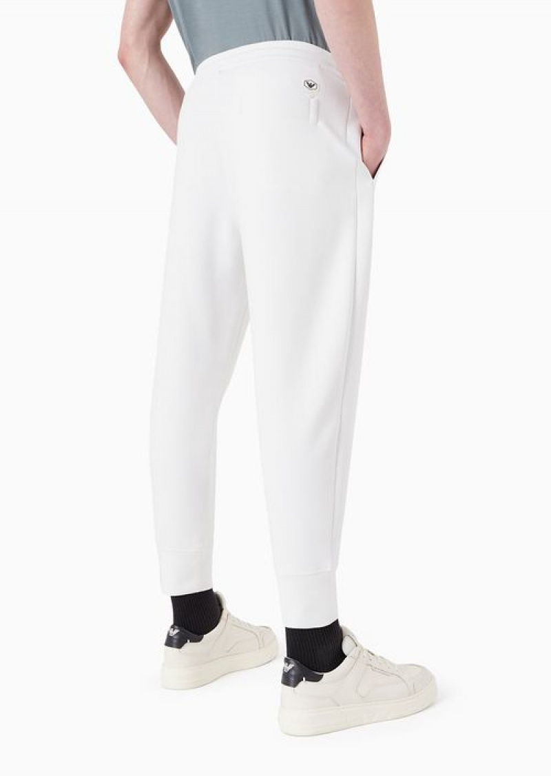 White Emporio Armani Double-jersey Joggers | EA-SN58364