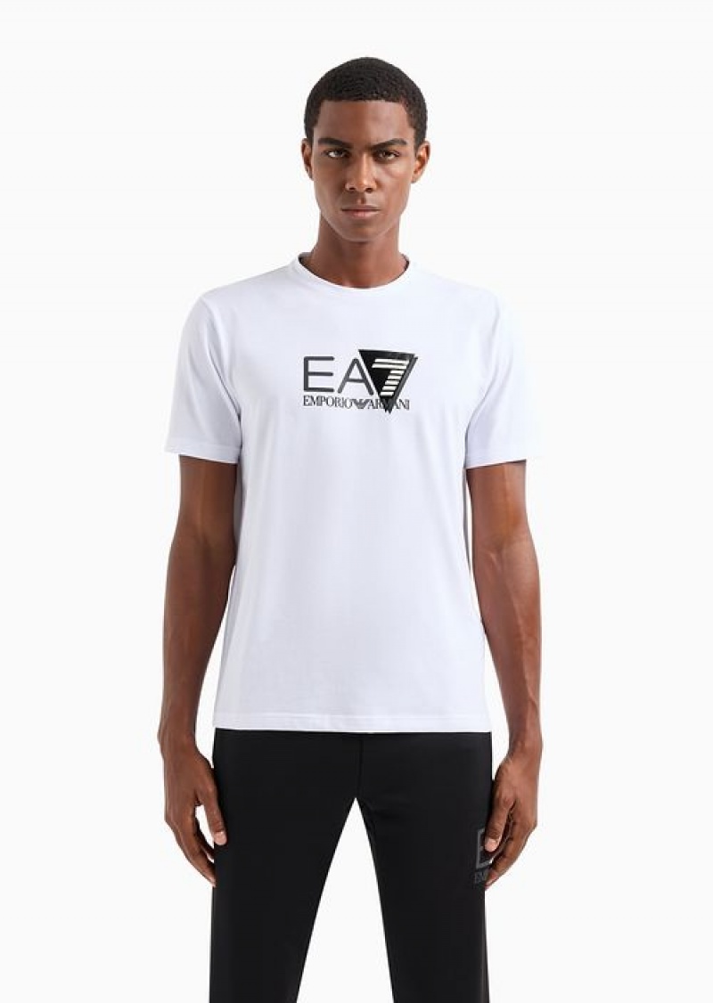 White Emporio Armani Regular Fit T-shirts | EA7-SN59956