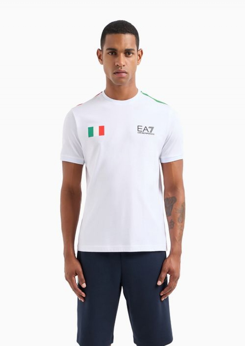 White Emporio Armani Regular Fit T-shirts | EA7-SN59964