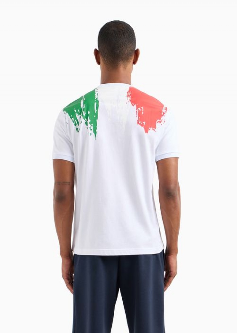 White Emporio Armani Regular Fit T-shirts | EA7-SN59964