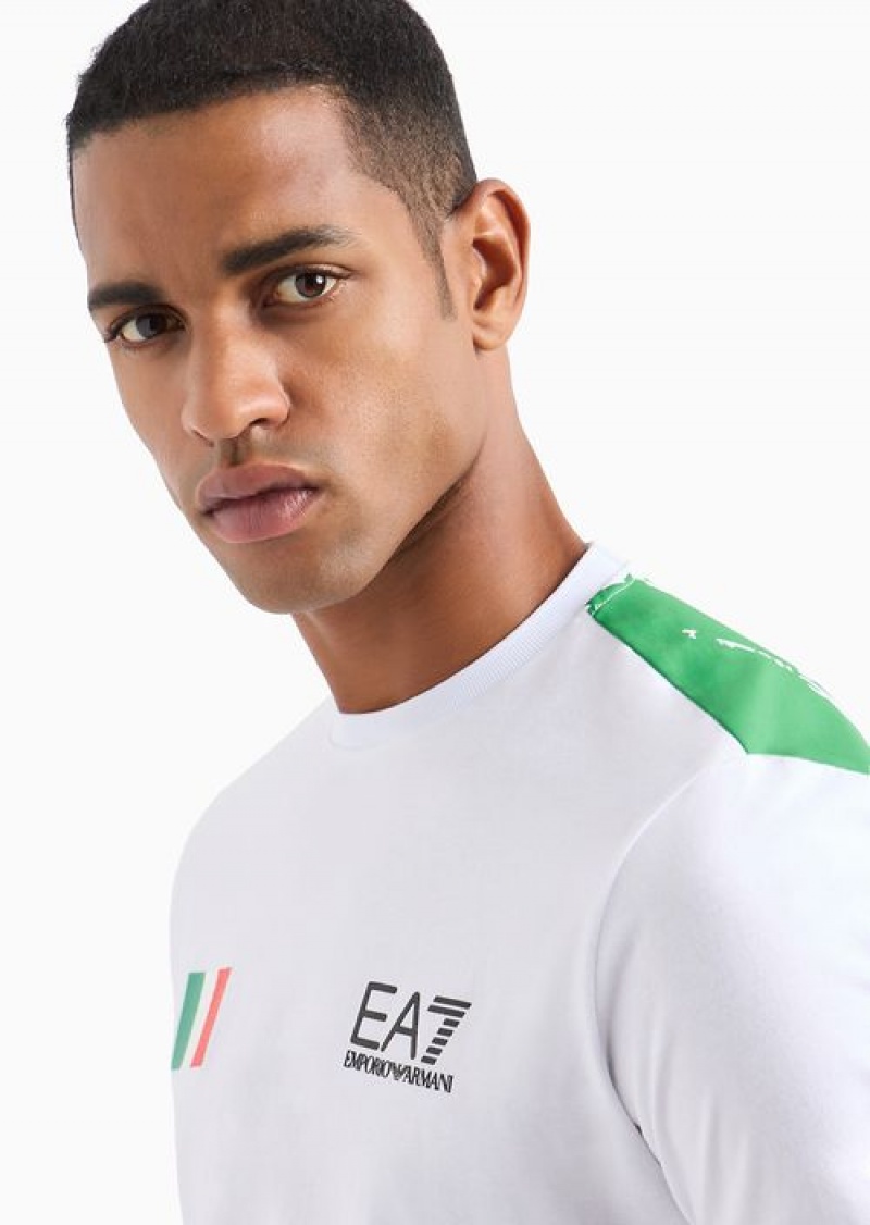 White Emporio Armani Regular Fit T-shirts | EA7-SN59964