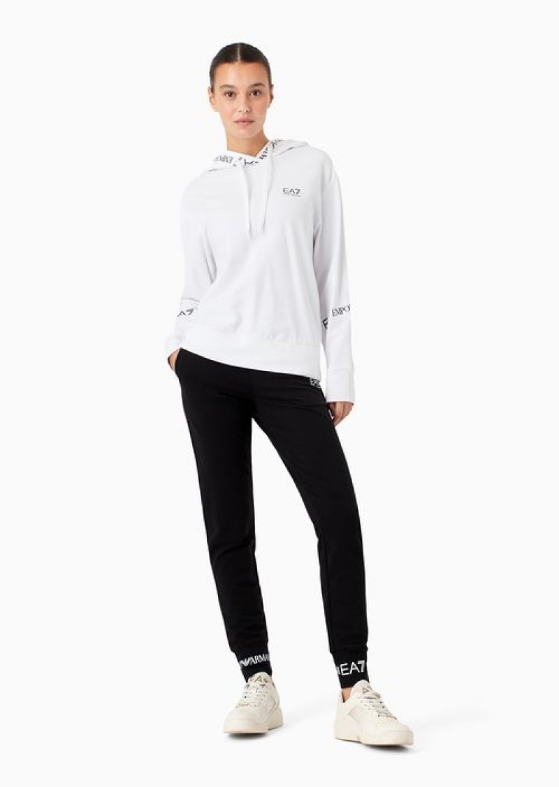 White Emporio Armani Stretch Cotton Tracksuit | EA7-SN59630