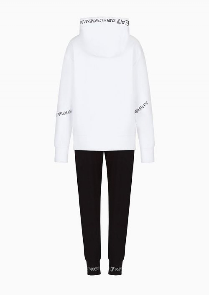 White Emporio Armani Stretch Cotton Tracksuit | EA7-SN59630