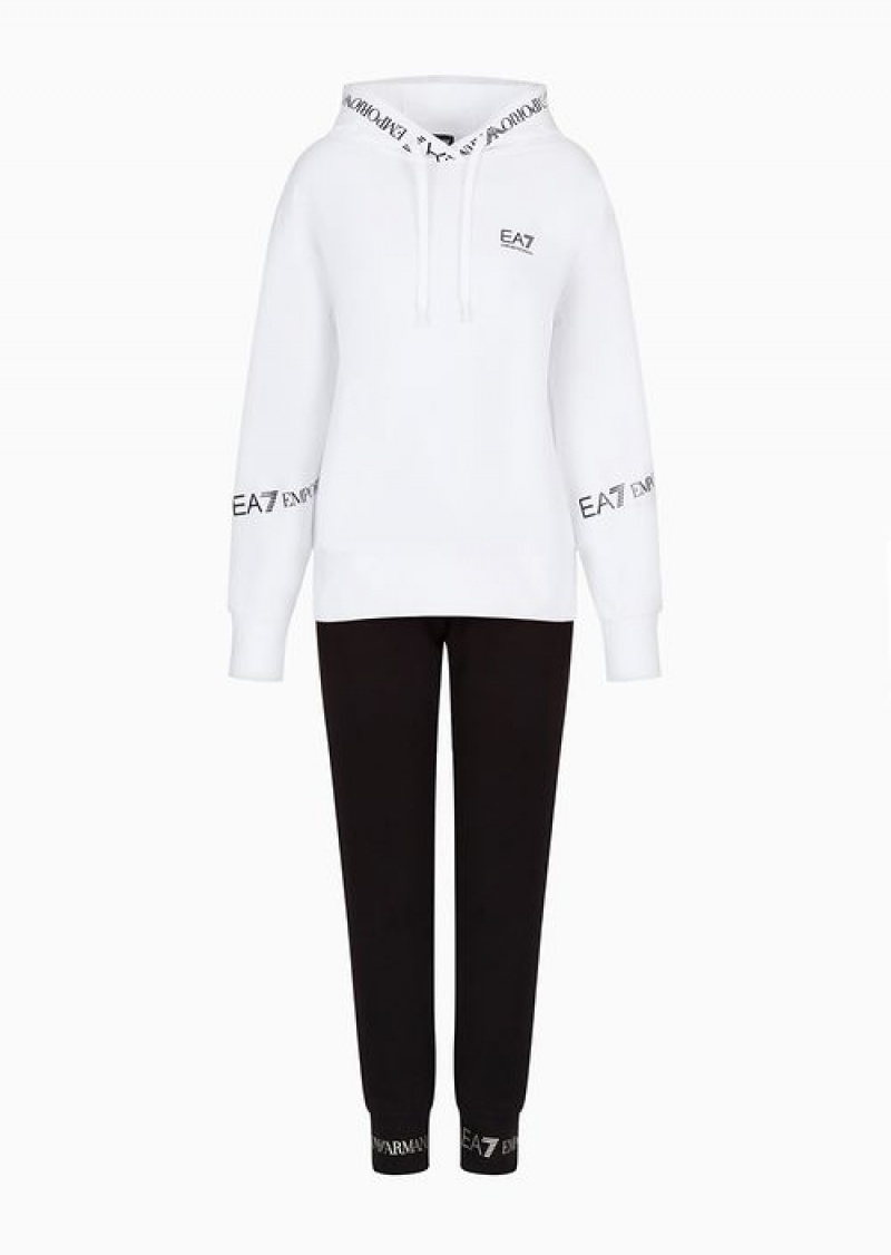 White Emporio Armani Stretch Cotton Tracksuit | EA7-SN59630