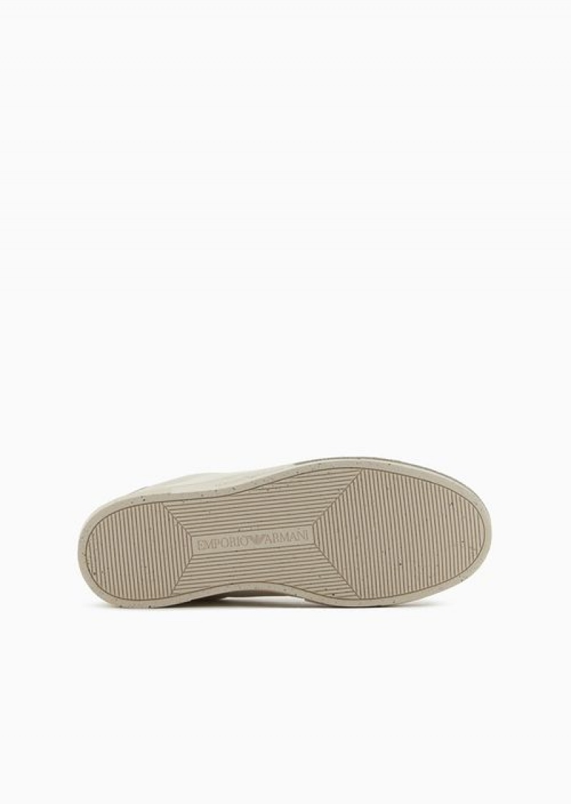 White Emporio Armani Suede Sneakers | EA-SN58916