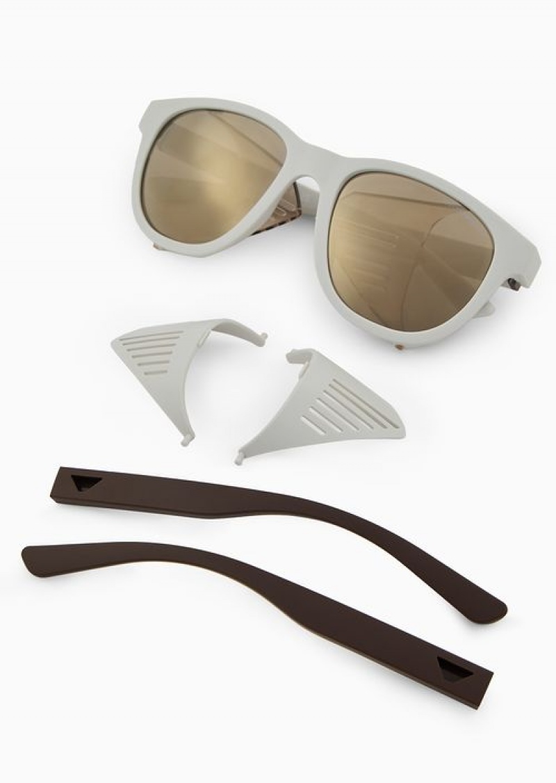 White Emporio Armani Sustainable Collection Men’s Sunglasses With Interchangeable Temples | EA-SN59499