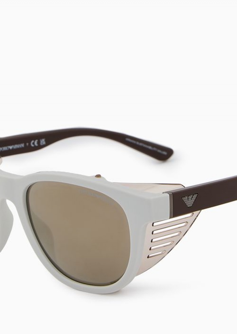 White Emporio Armani Sustainable Collection Men’s Sunglasses With Interchangeable Temples | EA-SN59499