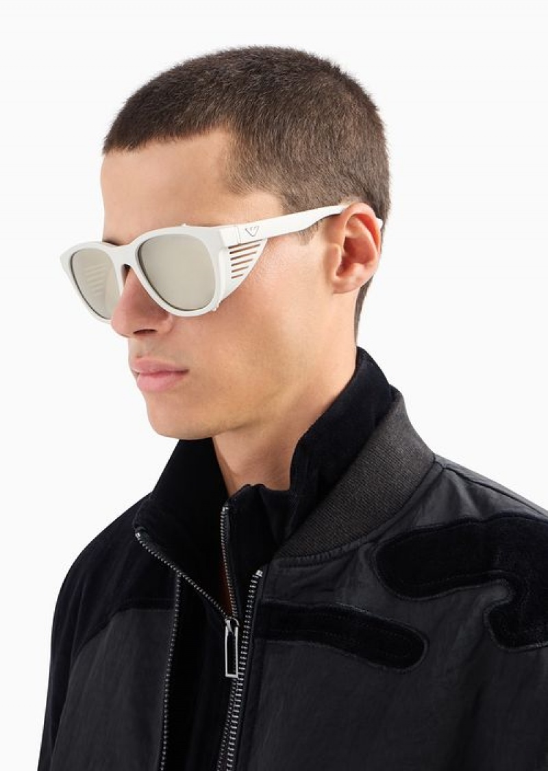 White Emporio Armani Sustainable Collection Men’s Sunglasses With Interchangeable Temples | EA-SN59499