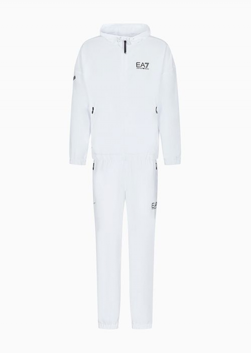 White Emporio Armani Tennis Pro Tracksuit In Ventus7 Technical Fabric | EA7-SN59899