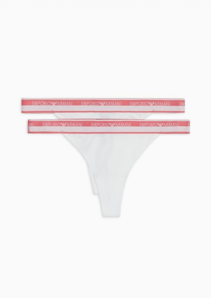 White Emporio Armani Thongs | EA-SN56635