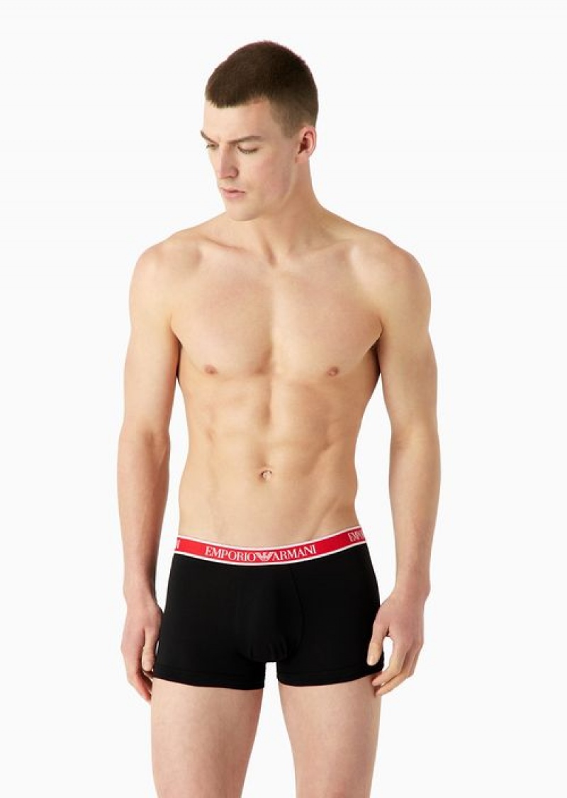 White Emporio Armani Three-pack Of Boxer Briefs With Core Logoband | EA-SN58785