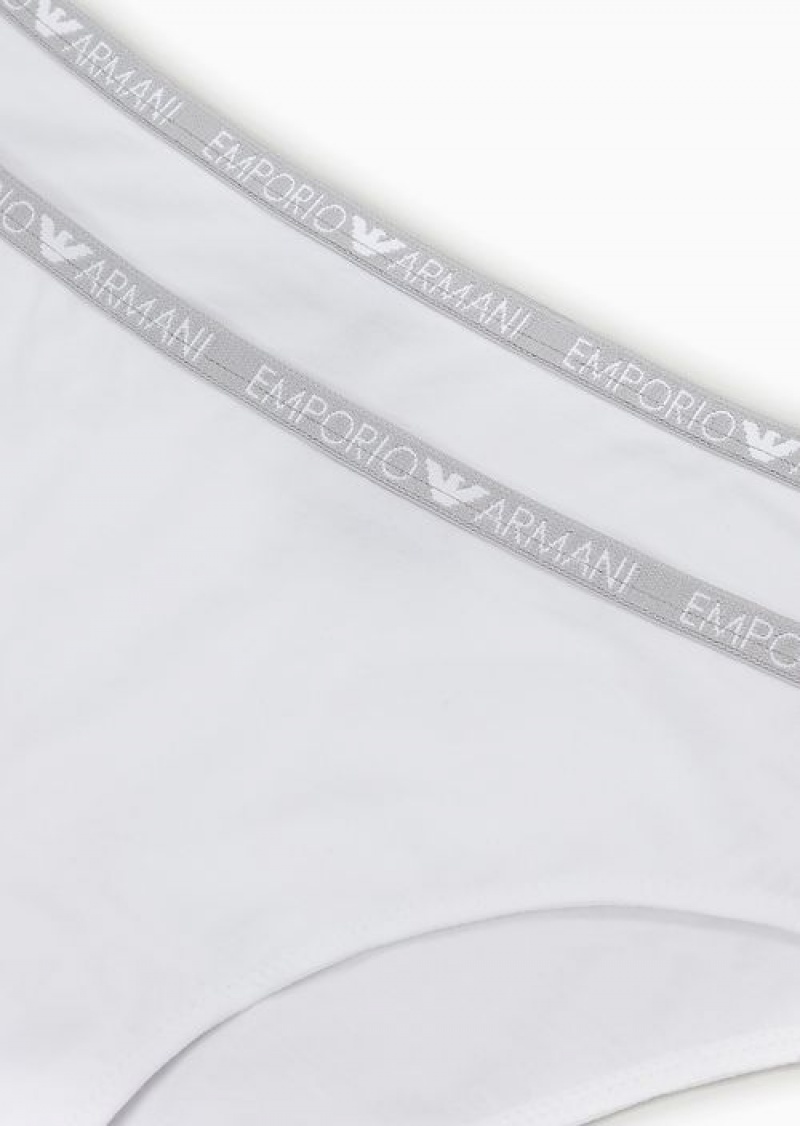 White Emporio Armani Two-pack Of Iconic Logo Briefs | EA-SN56616