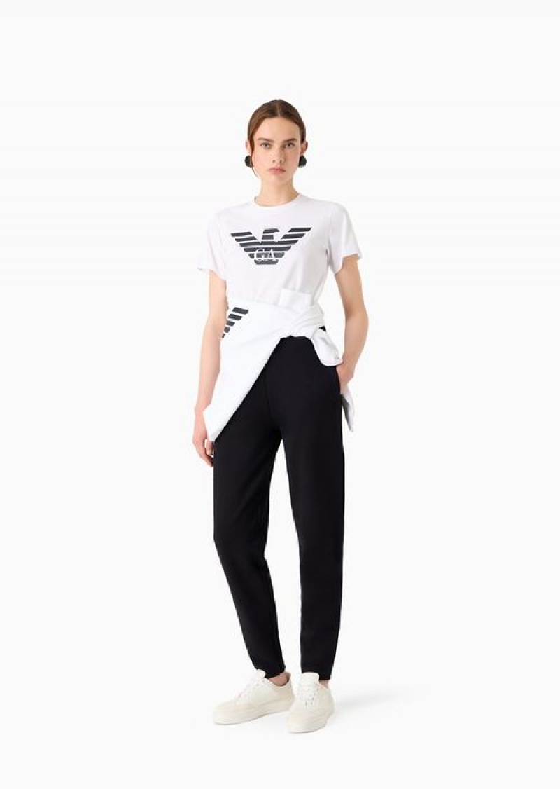 White Logo Emporio Armani Armani Sustainability Values Organic Jersey Sweatshirt With Logo | EA-SN56999